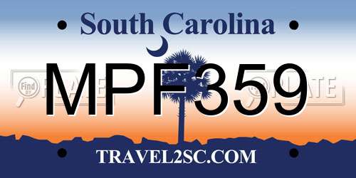 MPF359 South Carolina License Plate