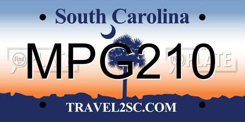MPG210 South Carolina License Plate