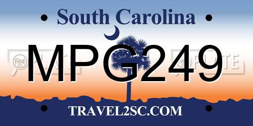 MPG249 South Carolina License Plate