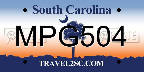 MPG504 South Carolina License Plate