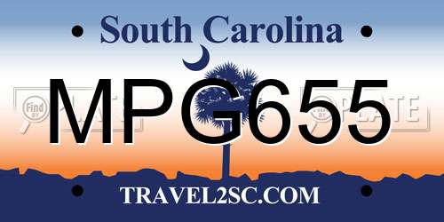 MPG655 South Carolina License Plate