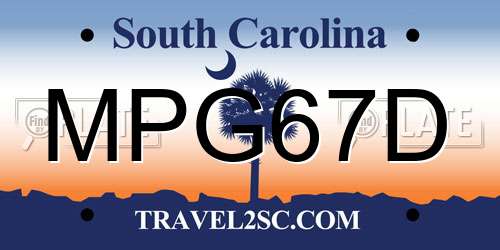 MPG67D South Carolina License Plate