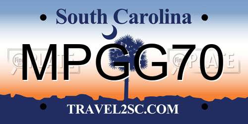 MPGG70 South Carolina License Plate