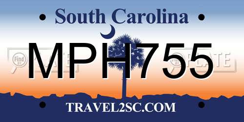 MPH755 South Carolina License Plate