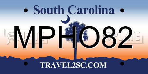 MPHO82 South Carolina License Plate