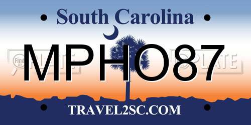 MPHO87 South Carolina License Plate