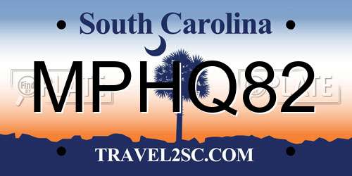 MPHQ82 South Carolina License Plate