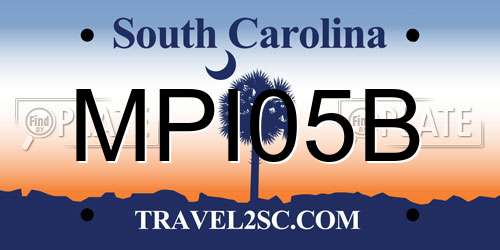 MPI05B South Carolina License Plate