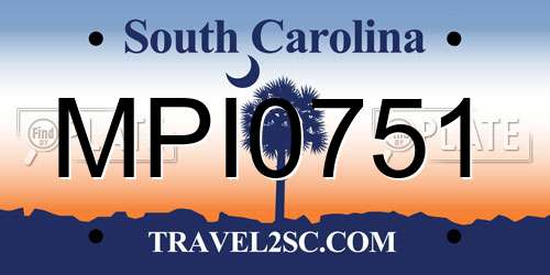 MPI0751 South Carolina License Plate
