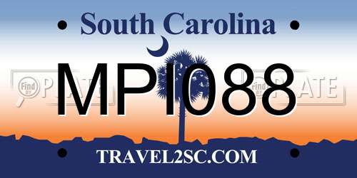 MPI088 South Carolina License Plate