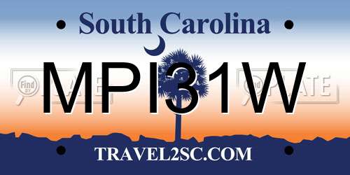 MPI31W South Carolina License Plate