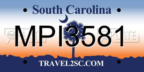 MPI3581 South Carolina License Plate