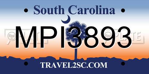 MPI3893 South Carolina License Plate