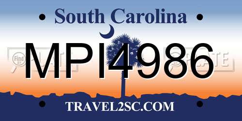 MPI4986 South Carolina License Plate