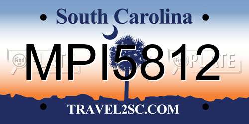 MPI5812 South Carolina License Plate
