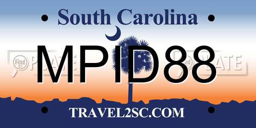 MPID88 South Carolina License Plate