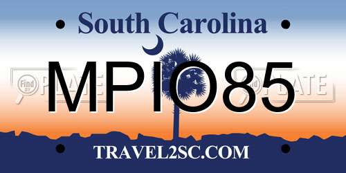 MPIO85 South Carolina License Plate