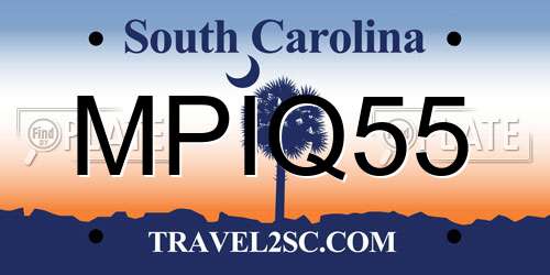 MPIQ55 South Carolina License Plate
