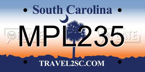 MPL235 South Carolina License Plate