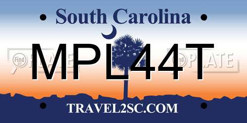 MPL44T South Carolina License Plate