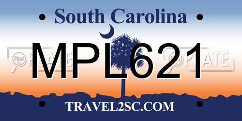MPL621 South Carolina License Plate