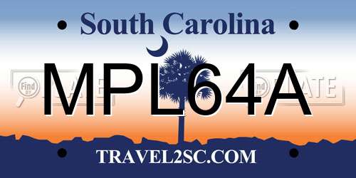 MPL64A South Carolina License Plate