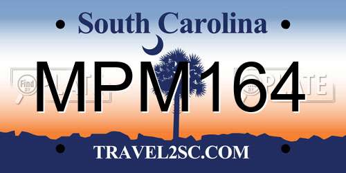 MPM164 South Carolina License Plate