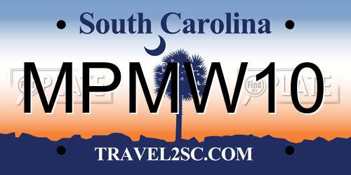 MPMW10 South Carolina License Plate