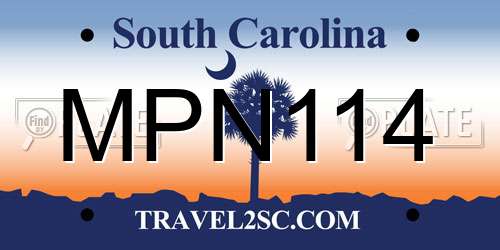 MPN114 South Carolina License Plate