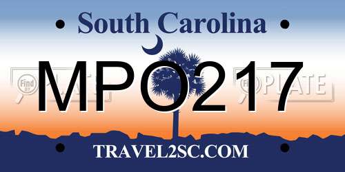 MPO217 South Carolina License Plate