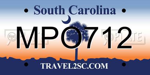 MPO712 South Carolina License Plate
