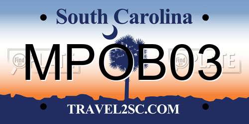 MPOB03 South Carolina License Plate