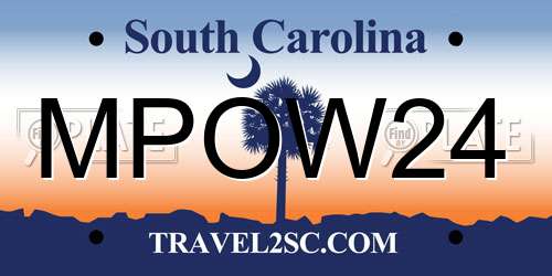MPOW24 South Carolina License Plate