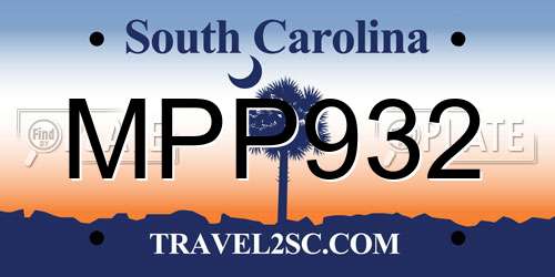 MPP932 South Carolina License Plate