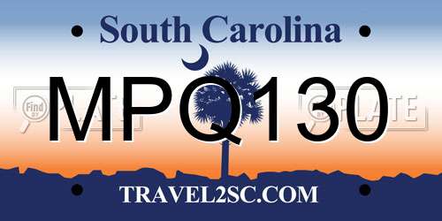 MPQ130 South Carolina License Plate