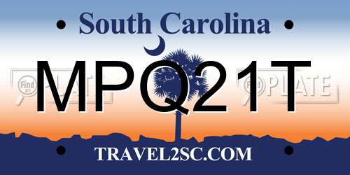 MPQ21T South Carolina License Plate