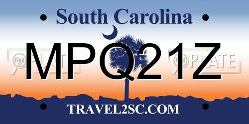 MPQ21Z South Carolina License Plate