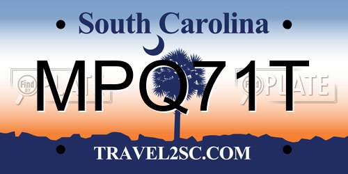 MPQ71T South Carolina License Plate