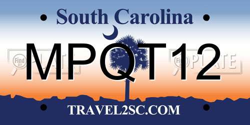 MPQT12 South Carolina License Plate