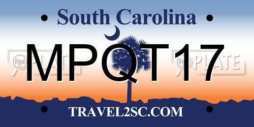 MPQT17 South Carolina License Plate