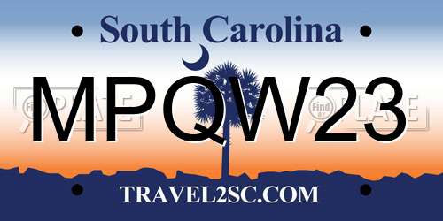 MPQW23 South Carolina License Plate
