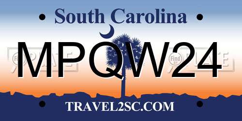 MPQW24 South Carolina License Plate