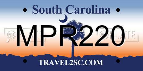 MPR220 South Carolina License Plate