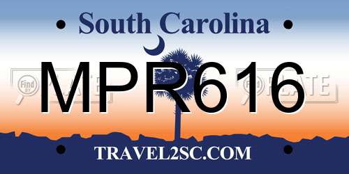 MPR616 South Carolina License Plate