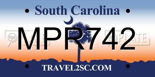 MPR742 South Carolina License Plate