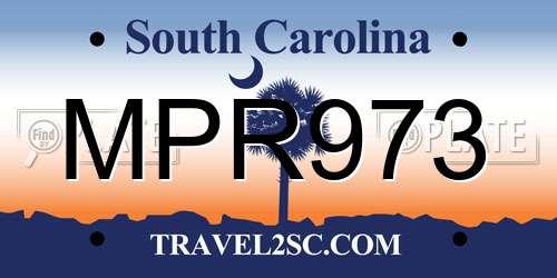 MPR973 South Carolina License Plate