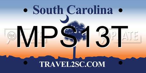 MPS13T South Carolina License Plate