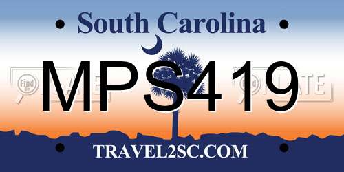 MPS419 South Carolina License Plate