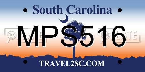 MPS516 South Carolina License Plate