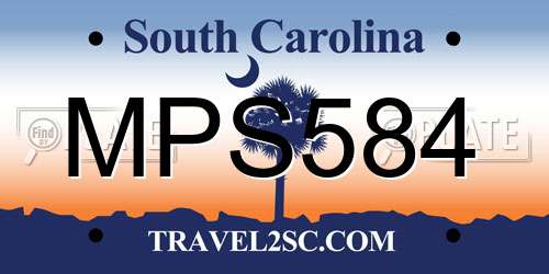 MPS584 South Carolina License Plate